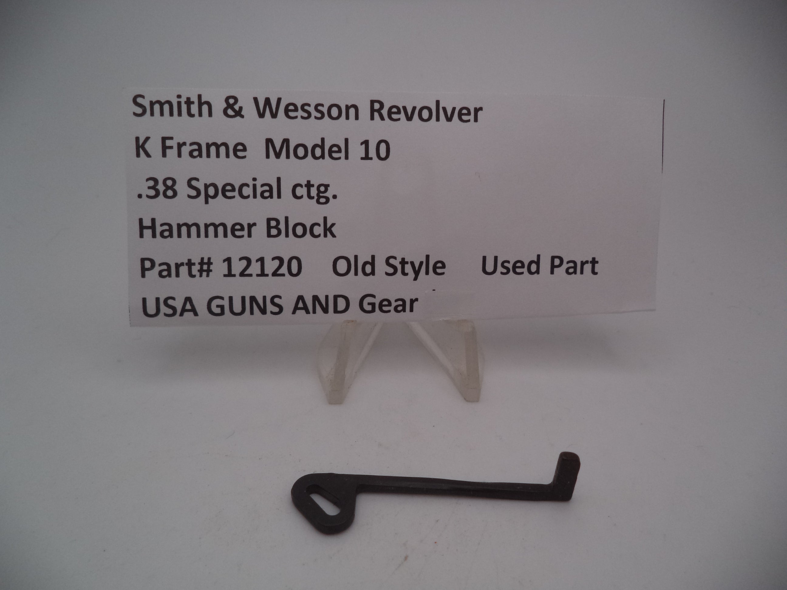 Smith & Wesson Revolver K Frame Model 10 Hammer Block .38 Special Used 12120