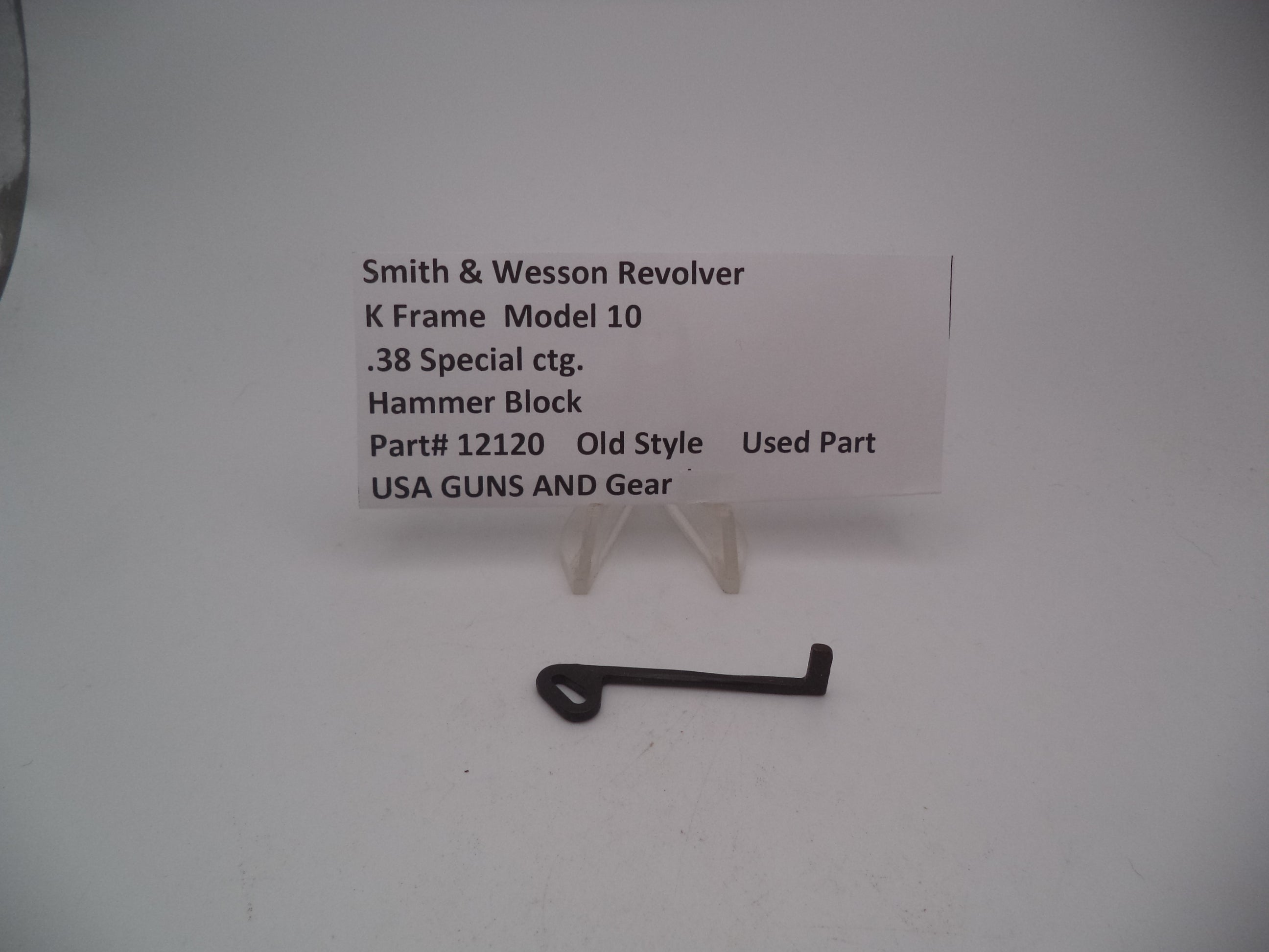 Smith & Wesson Revolver K Frame Model 10 Hammer Block .38 Special Used 12120