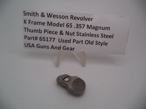 65177 S&W K Frame Model 65 Thumb Piece & Nut Stainless .357 Magnum