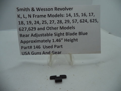 146 S&W K,L,N Frame Models 14,15,16,17,18,19,24,25,27,28,29,..Rear Adjustable Sight Blade