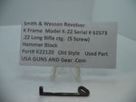 K22120 Smith & Wesson K Model K-22 Used Hammer Block .22 Long Rifle ctg.