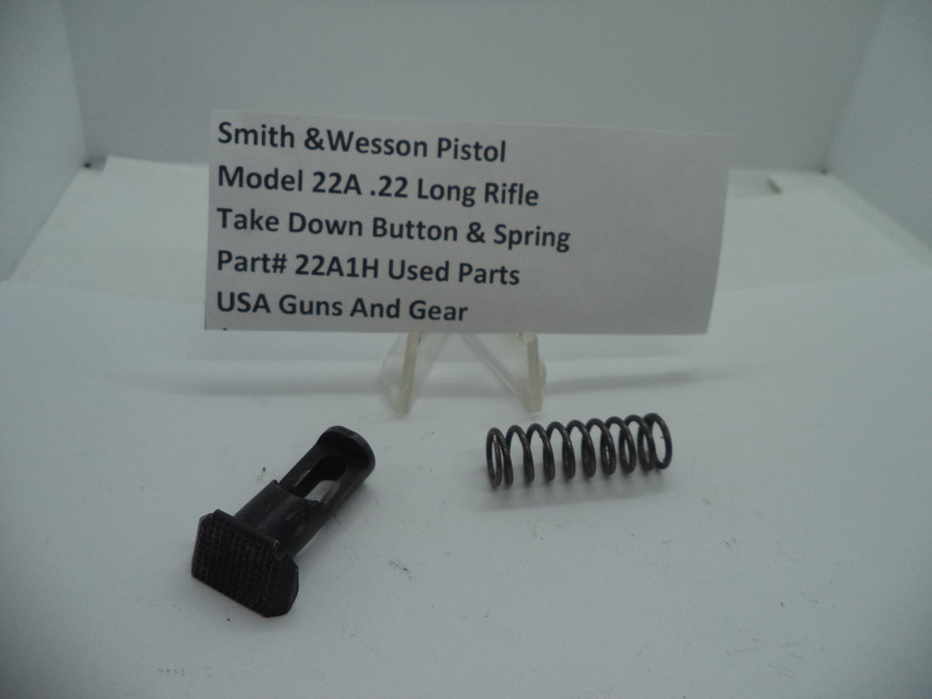 22A1H S&W Pistol Model 22A .22 Long Rifle Take Down Button & Spring Used Part