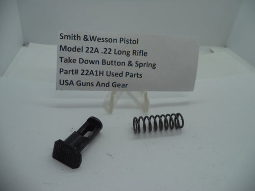 22A1H S&W Pistol Model 22A .22 Long Rifle Take Down Button & Spring Used Part