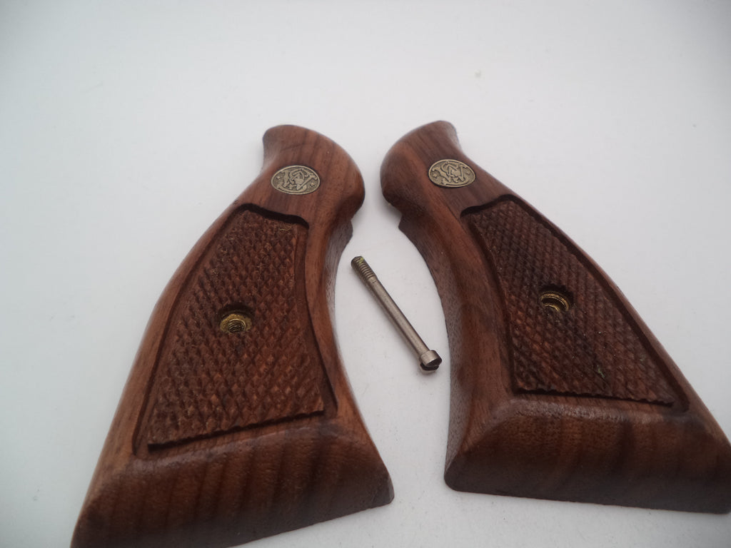 Smith & Wesson K & L Frame Vintage Wood Service Grips - Square Butt Only - Used OEM Part GA9