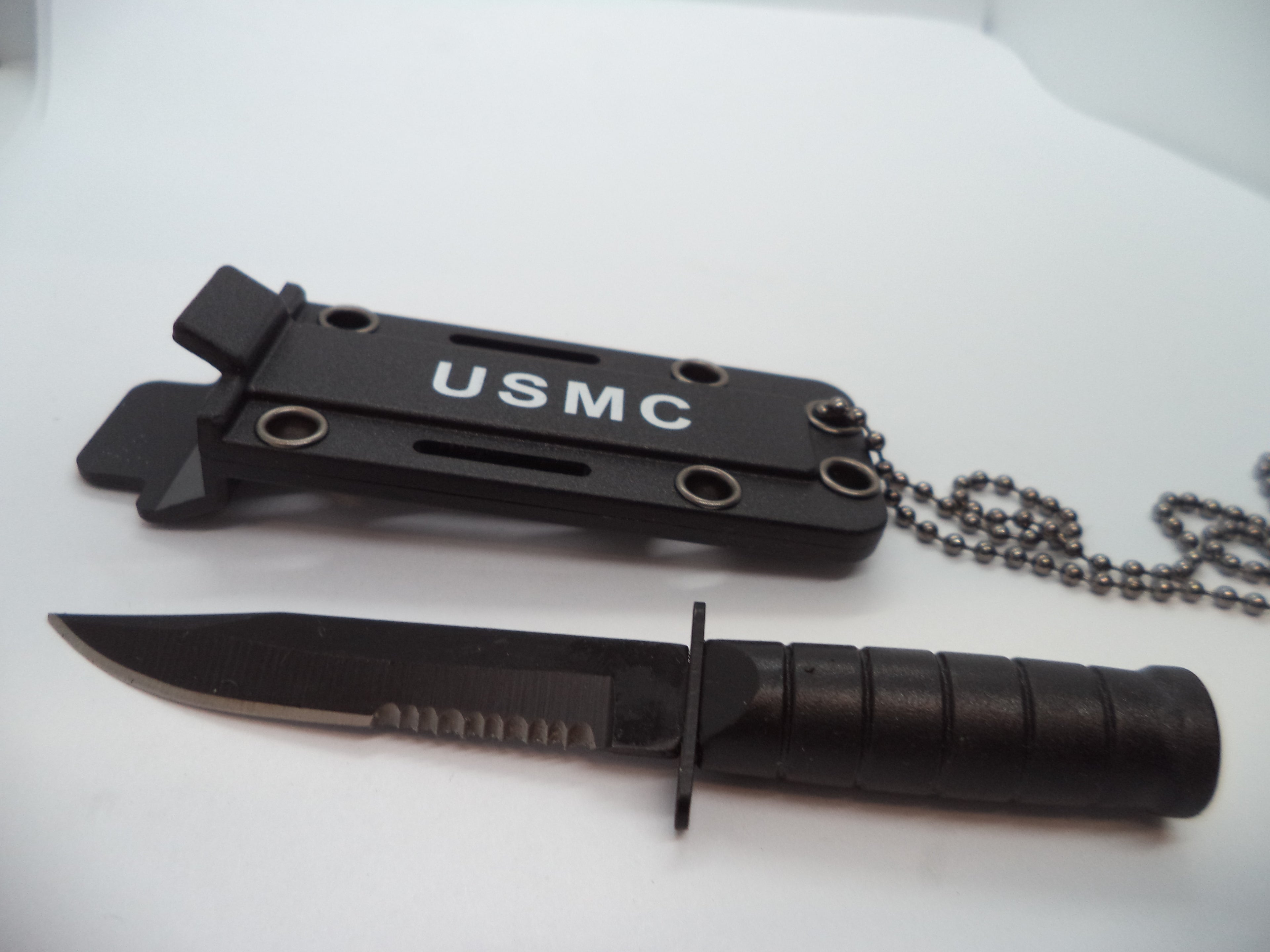 USMC1 USMC Mini Fighting Knife with Sheath / Boxcutter  New Part