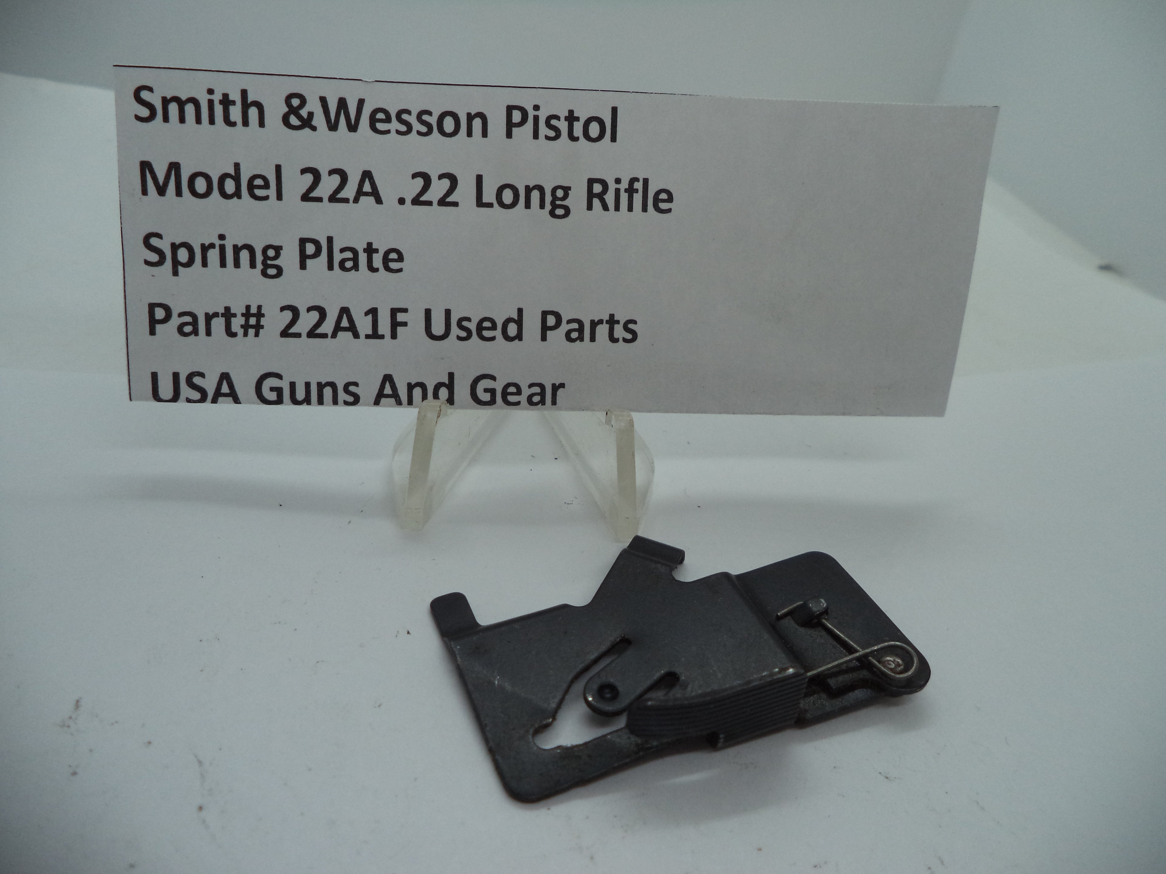 22A1F Smith & Wesson Pistol Model 22A .22 Long Rifle Spring Plate Used Parts