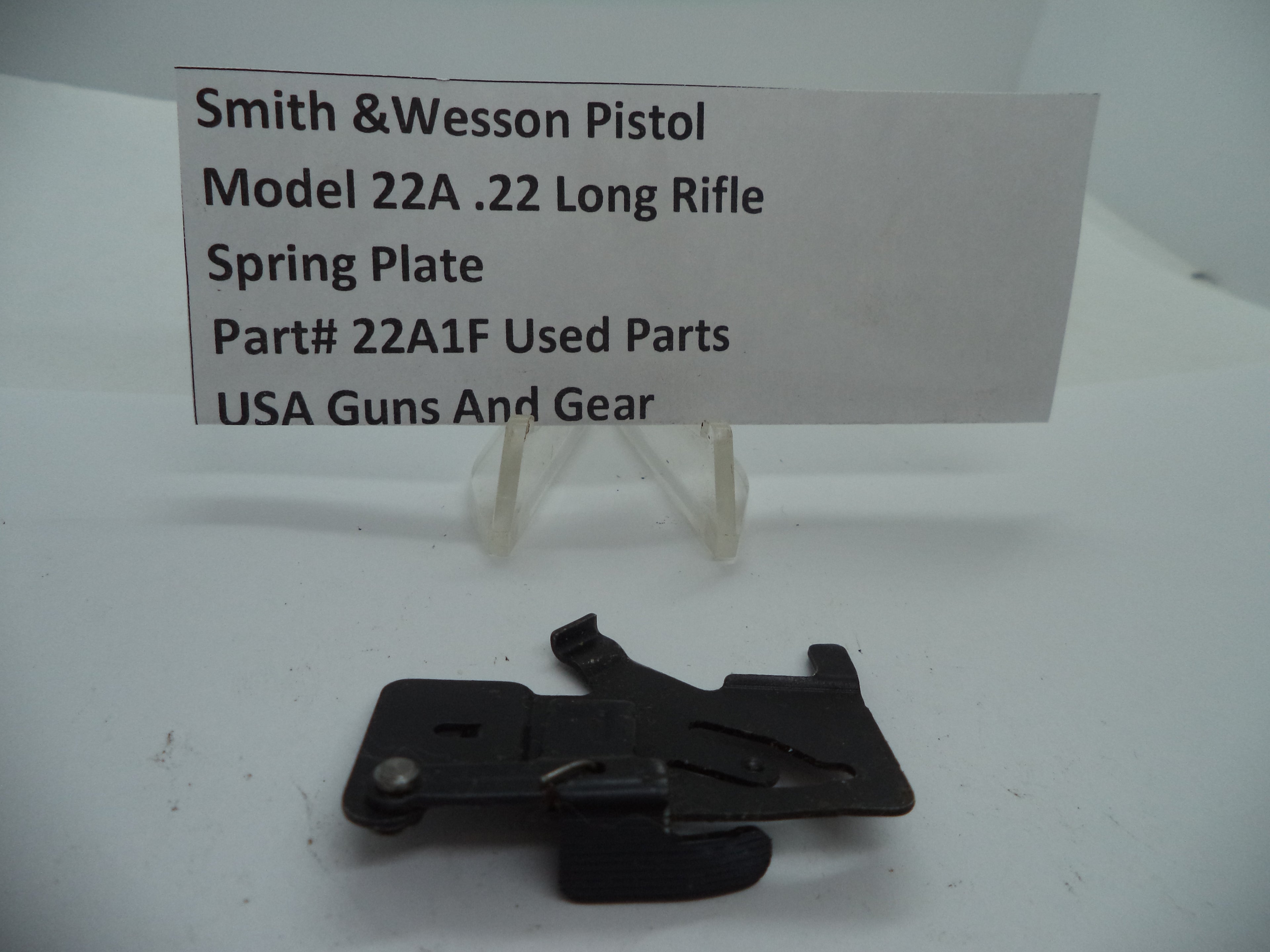 22A1F Smith & Wesson Pistol Model 22A .22 Long Rifle Spring Plate Used Parts