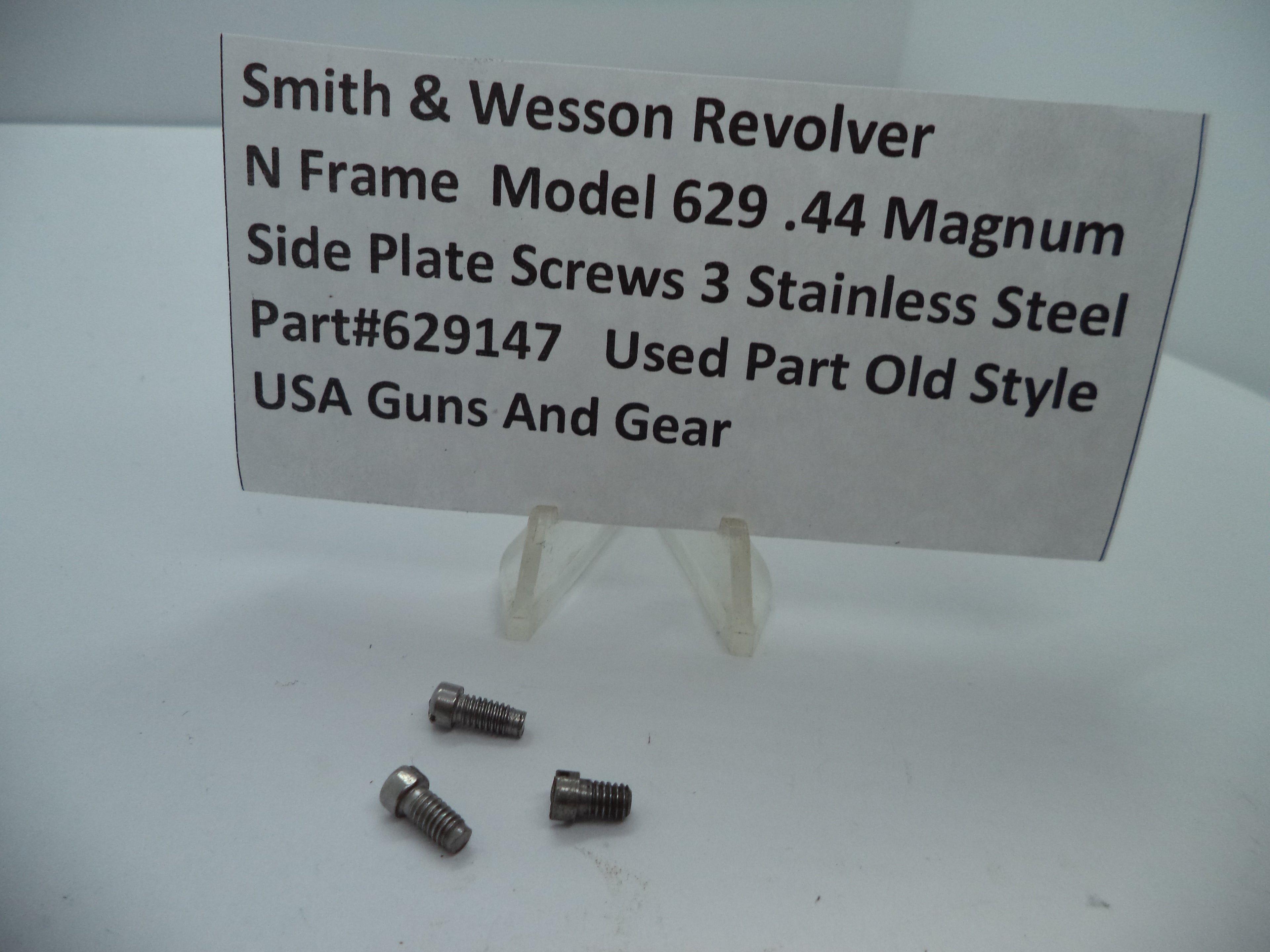 Smith & Wesson Model 629 Side Plate Screws (Set of 3) - N Frame .44 Magnum - Stainless Steel Used OEM Part