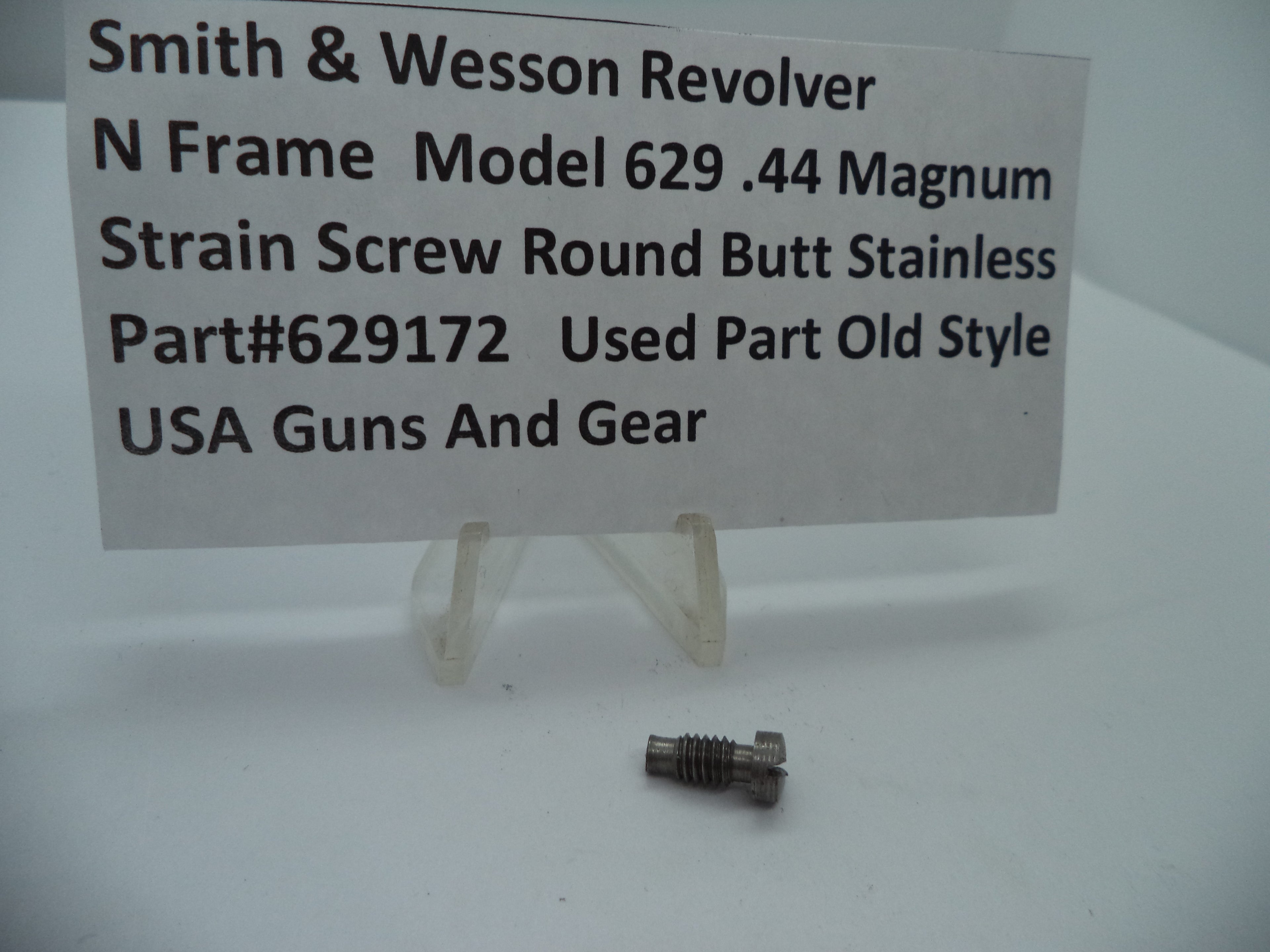 629172 Smith & Wesson N Model 629 Strain Screw Round Butt S.S. .Used Part