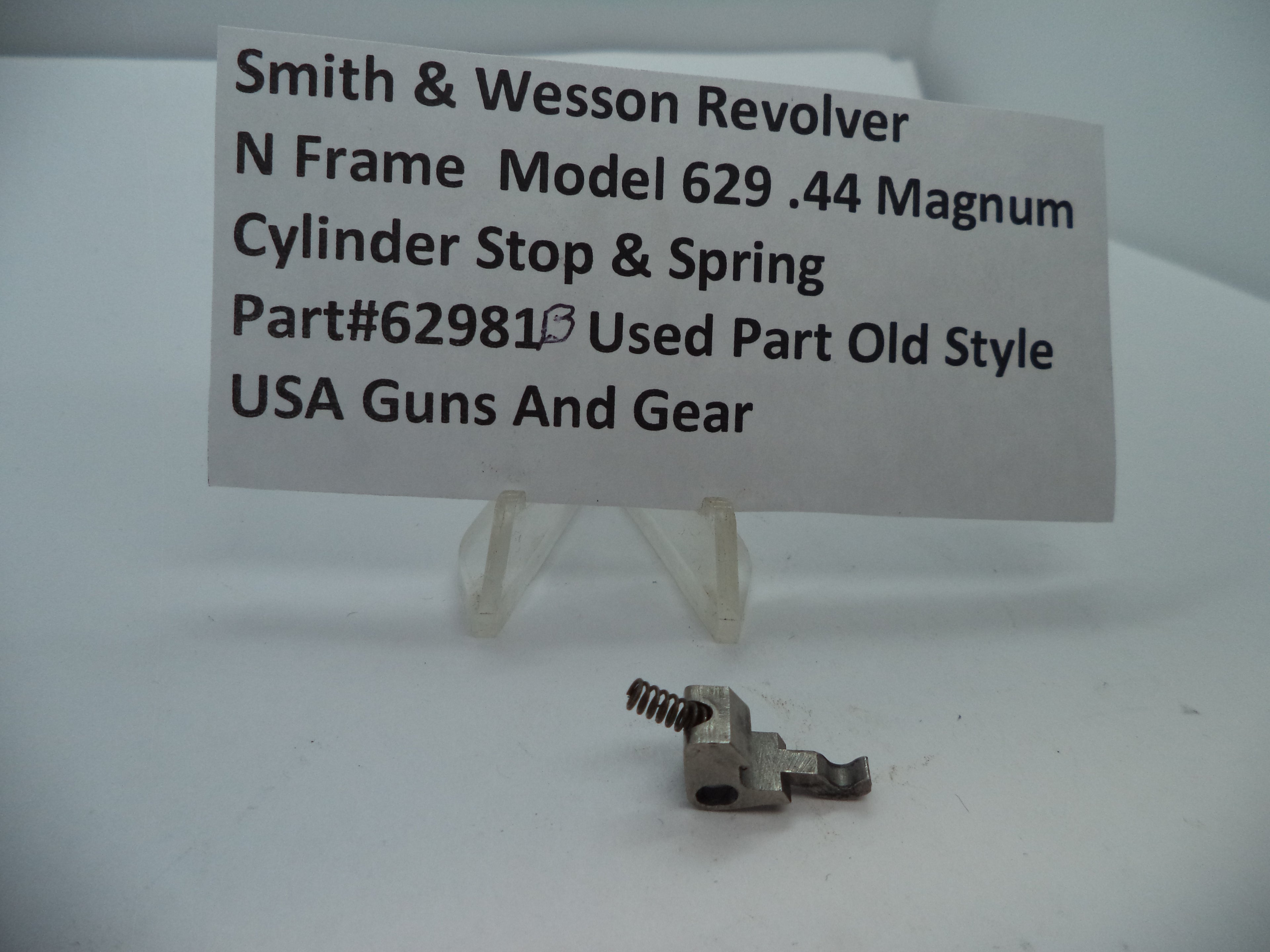 62981B Smith & Wesson N Model 629 Cylinder Stop & Spring.44 Magnum