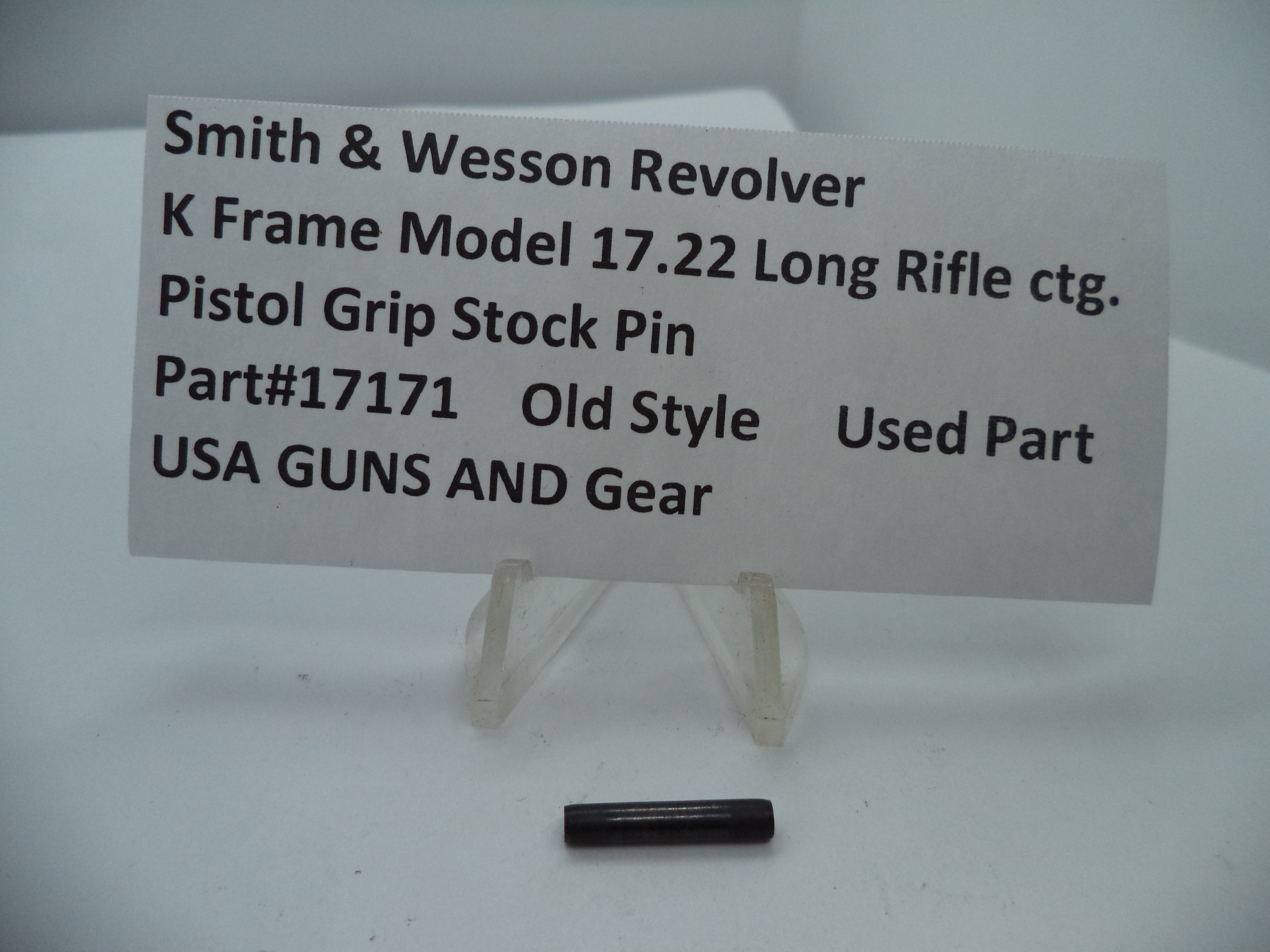 17171 Smith & Wesson K Model 17 Pistol Grip Stock Pin .22 Long Rifle ctg.