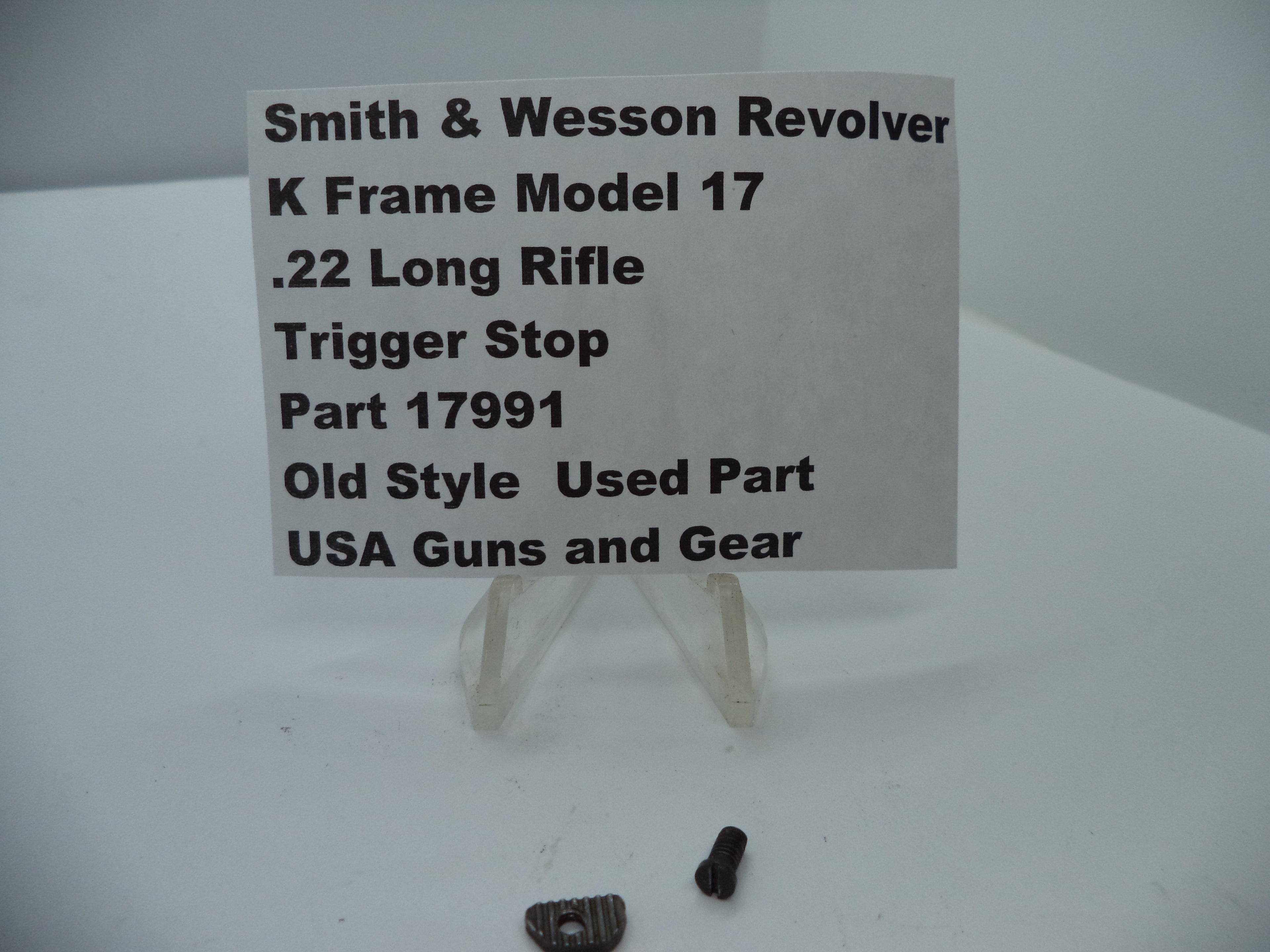 Smith & Wesson K Frame Trigger Stop - Used OEM Part - .22 LR - Model 17 - 17991
