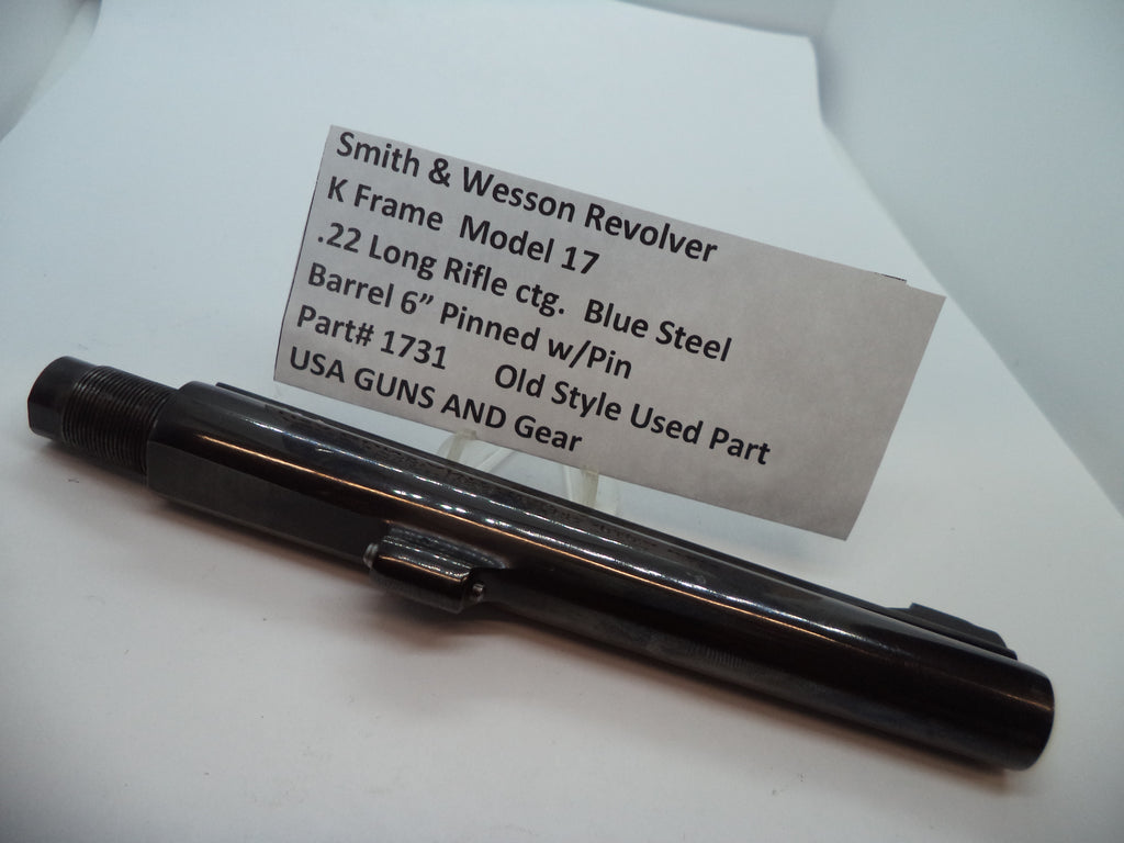 1731 Smith & Wesson K Model 6" Pinned Barrel w/Pin Blue Steel .22 Long Rifle ctg.