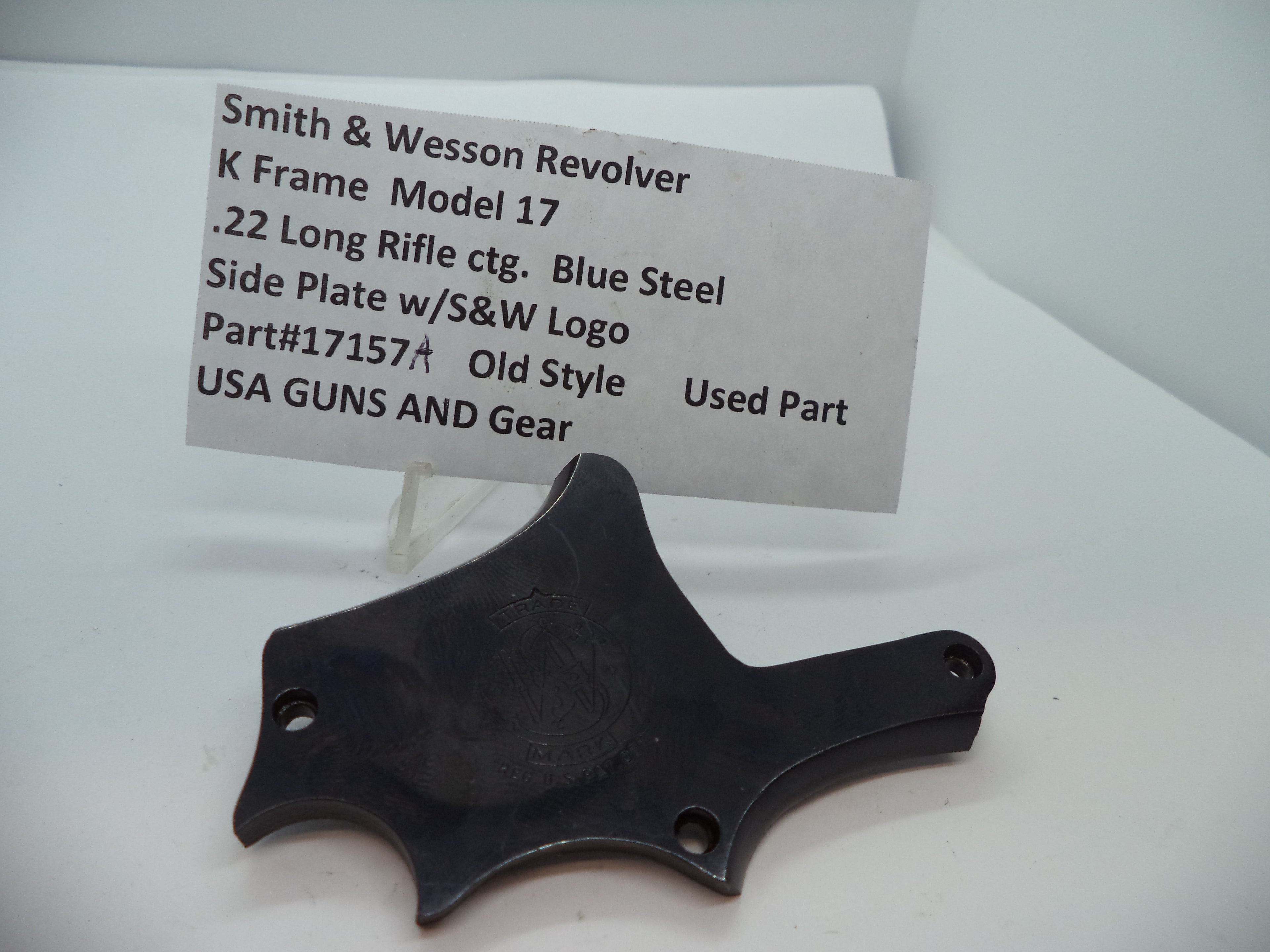 Smith & Wesson K Model 17 Side Plate with Logo - Used OEM Part .22 LR