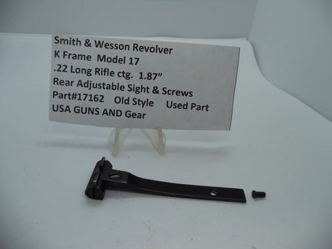 17162 S&W K Model 17 17-1, 17-2 Rear Adjustable Sight & Screws 1.87" .22 Long Rifle