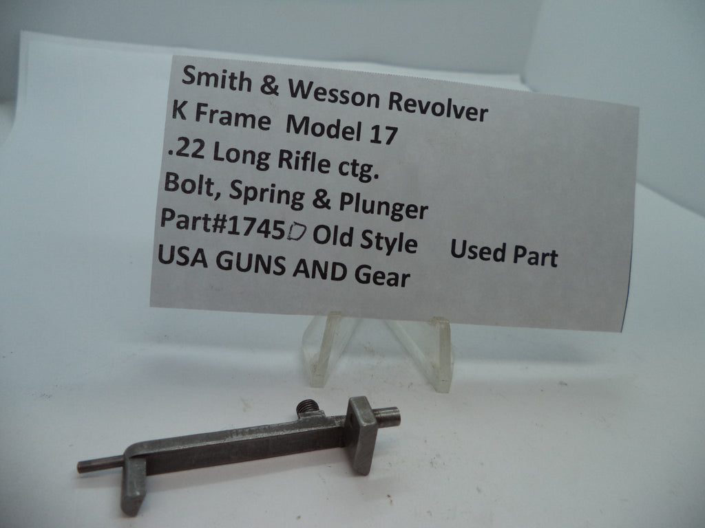 1745D Smith & Wesson K Model 17 Bolt Spring & Plunger .22 Long Rifle ctg.