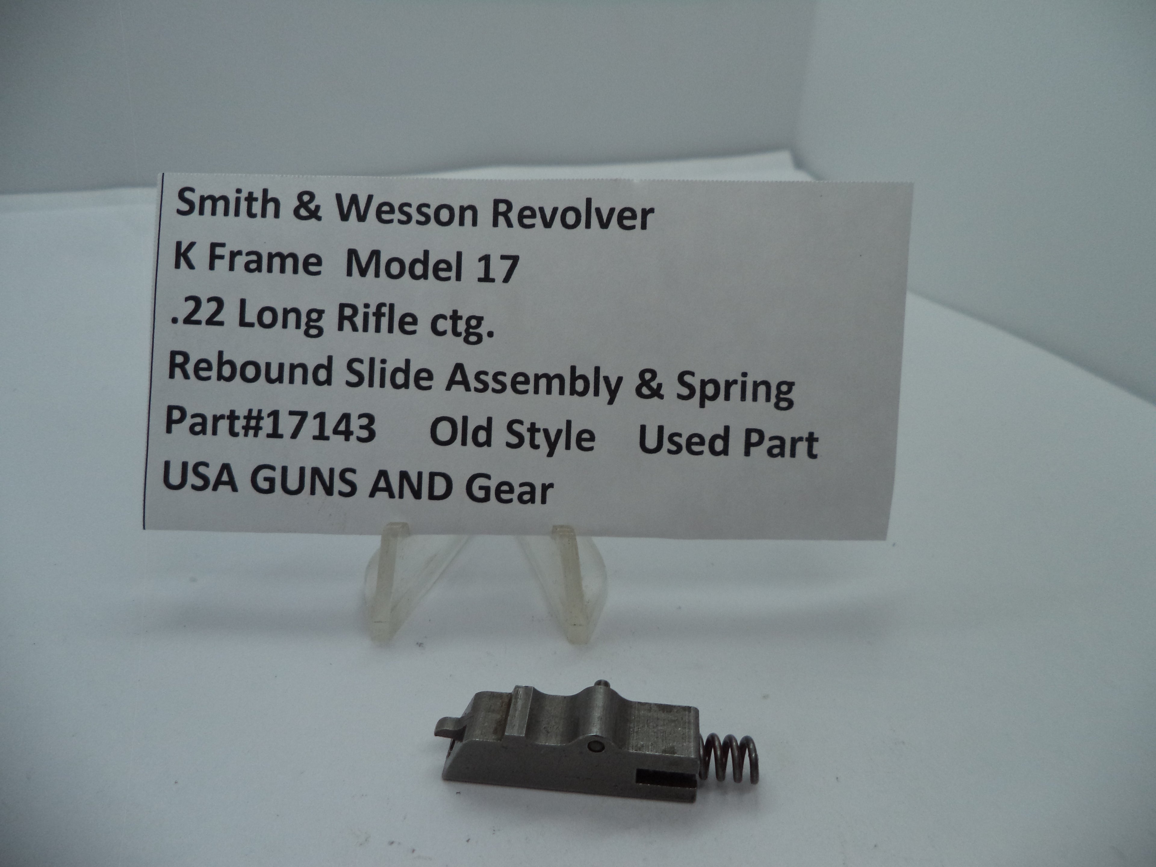Smith & Wesson K Frame Rebound Slide & Spring - Used OEM Part - .22 LR - 17143