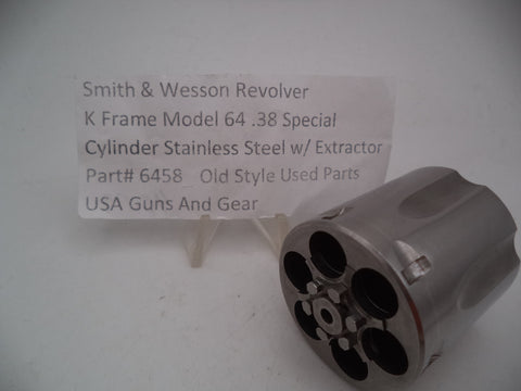 6458 S&W K Frame Revolver Cylinder Assembly Model 64 Used .38 Special
