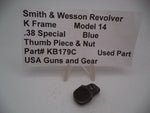 KB179C S&W K Frame Revolver Model 14 Thumb Piece & Nut Used .38 Special