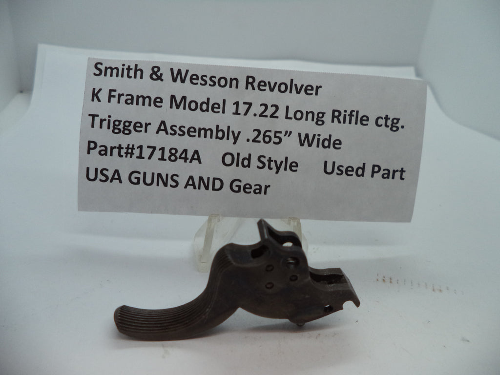 Smith & Wesson K Frame Model 17 Trigger Assembly .265" Width .22 Long Rifle Old Style - 17184A