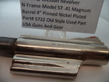 5722 S&W N Frame Model 57 Pinned Nickel Plated Barrel 4" .41 Magnum Used