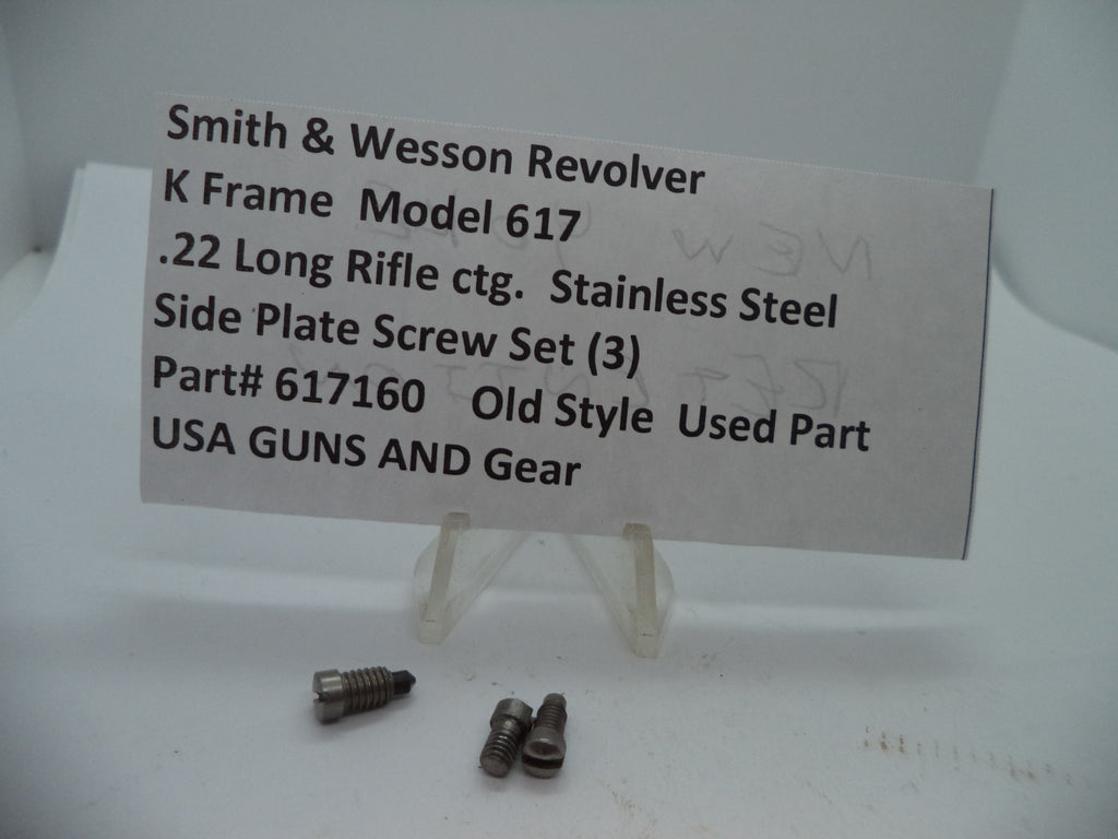 617160 S&W K Model 617 Side Plate Screw Set (3)  .22 Long Rifle ctg.