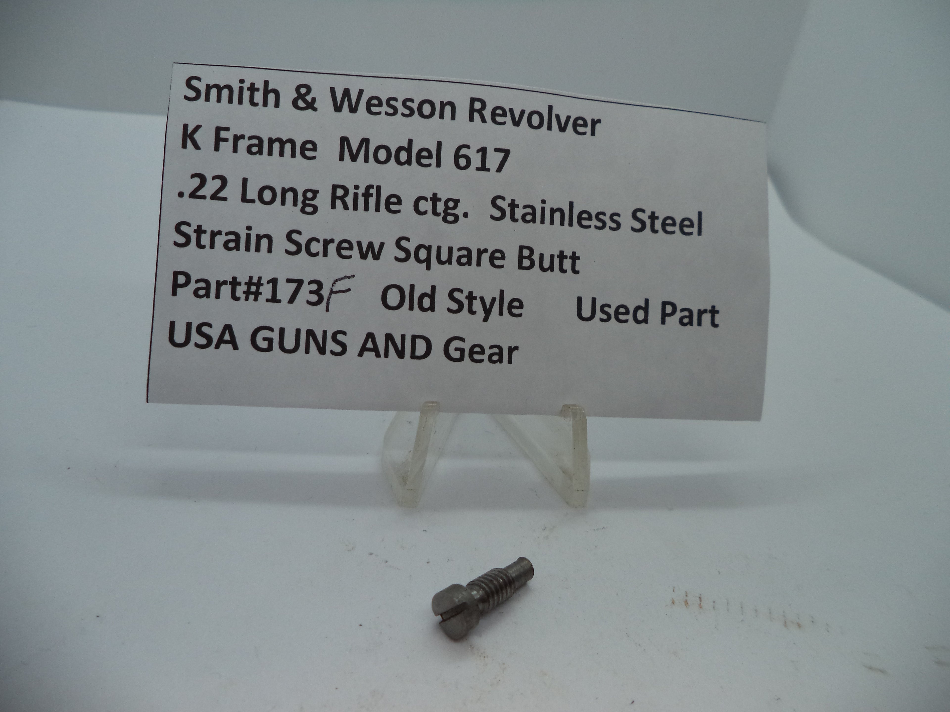 173F S&W K Model 617 Strain Screw Square Butt .22 Long Rifle ctg. Used
