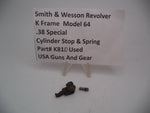 K81D Smith & Wesson K Frame Model 64 Cylinder Stop & Spring Used .38 Special