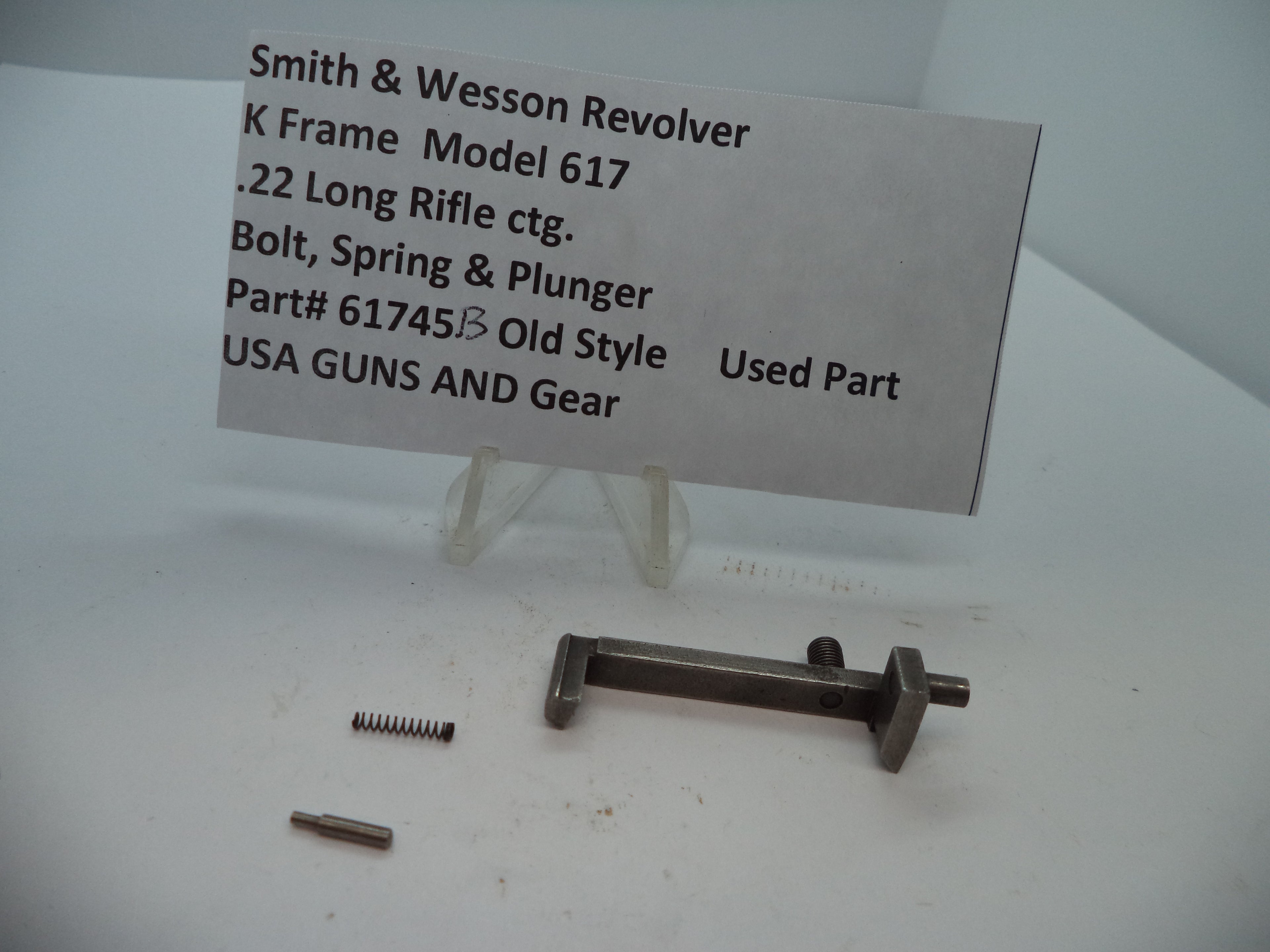 61745B Smith & Wesson K Model 617 Bolt, Spring & Plunger .22 Long Rifle ctg.