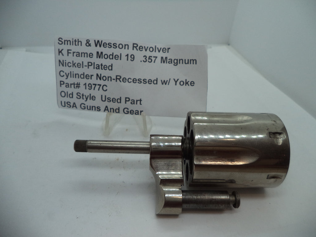 S&W K Frame Model 19 Cylinder Non-Recessed w/Yoke Nickel .357 Magnum 1977C
