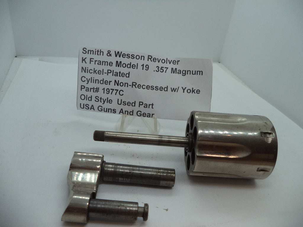 S&W K Frame Model 19 Cylinder Non-Recessed w/Yoke Nickel .357 Magnum 1977C