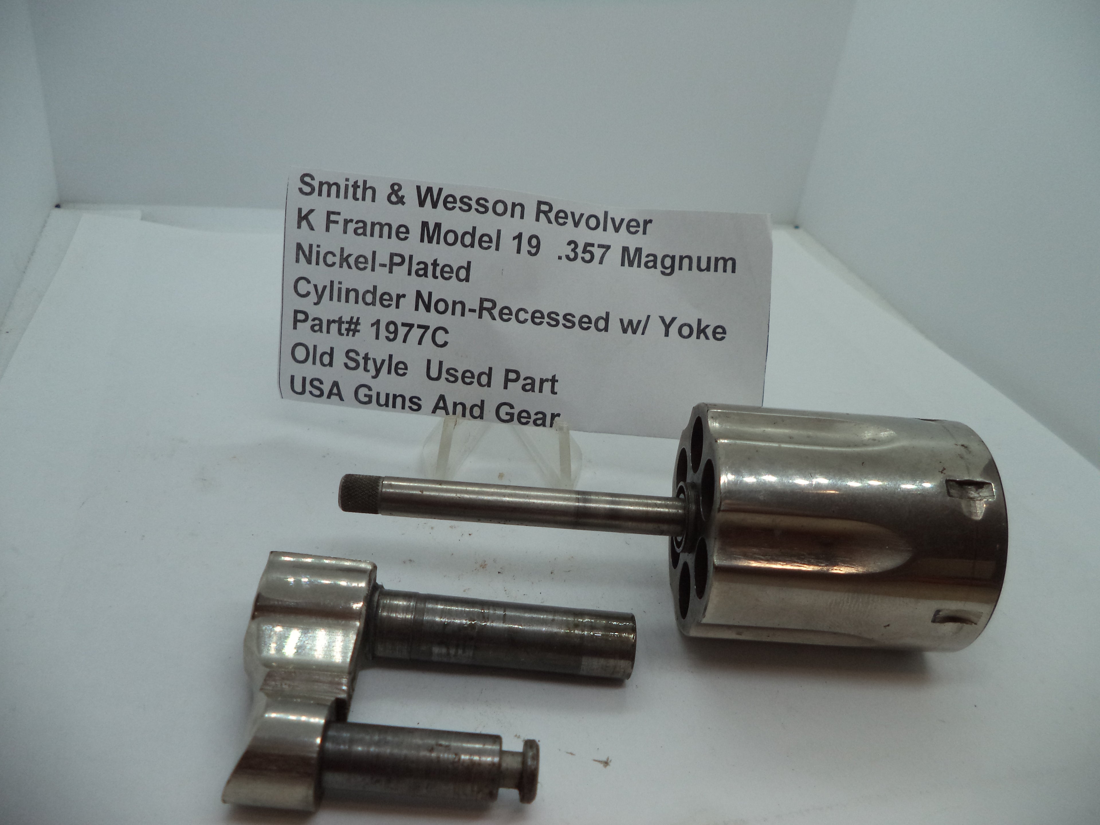 S&W K Frame Model 19 Cylinder Non-Recessed w/Yoke Nickel .357 Magnum 1977C