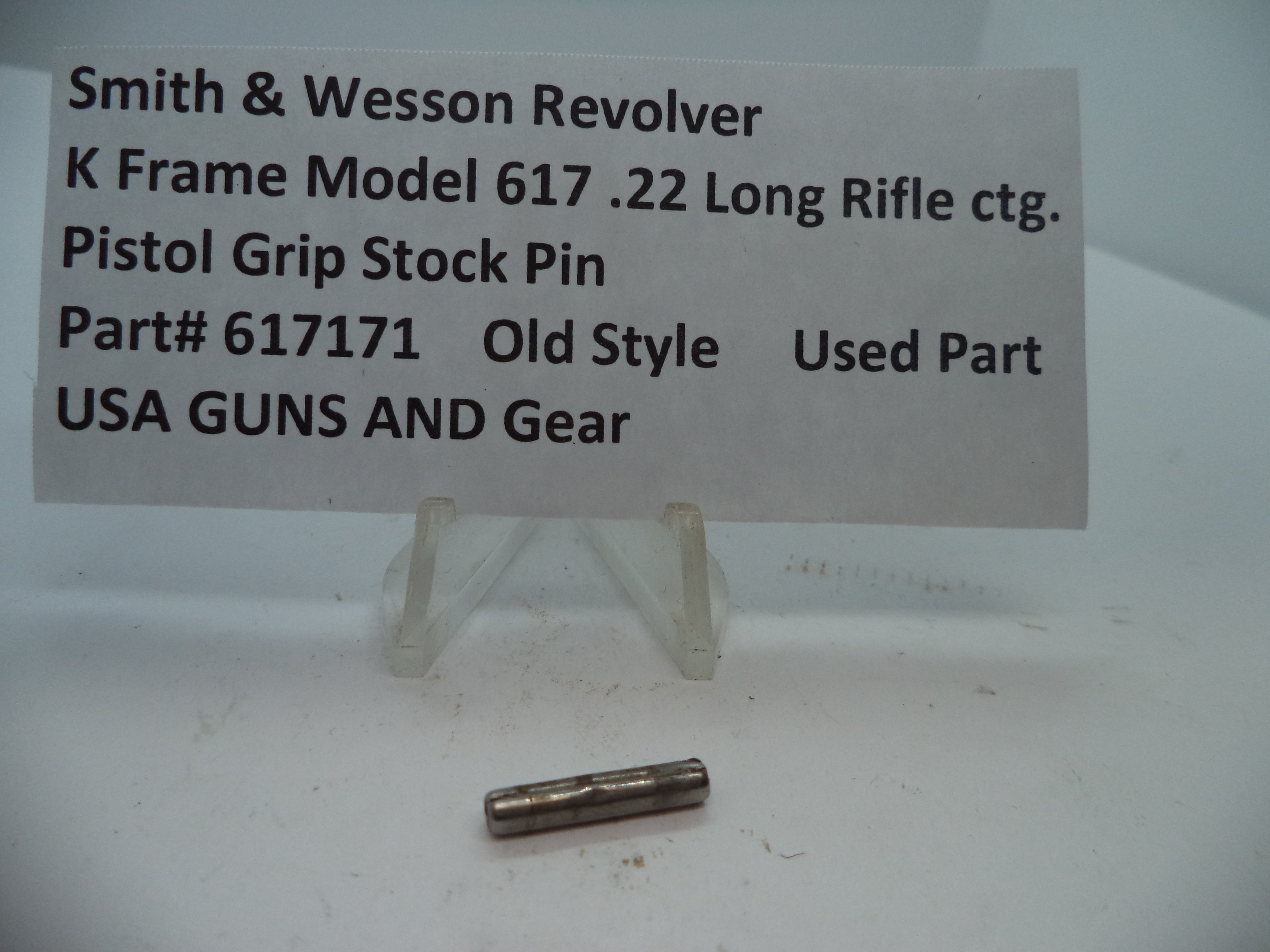 617171 Smith & Wesson K Model 617 Pistol Grip Stock Pin .22 Long Rifle ctg.