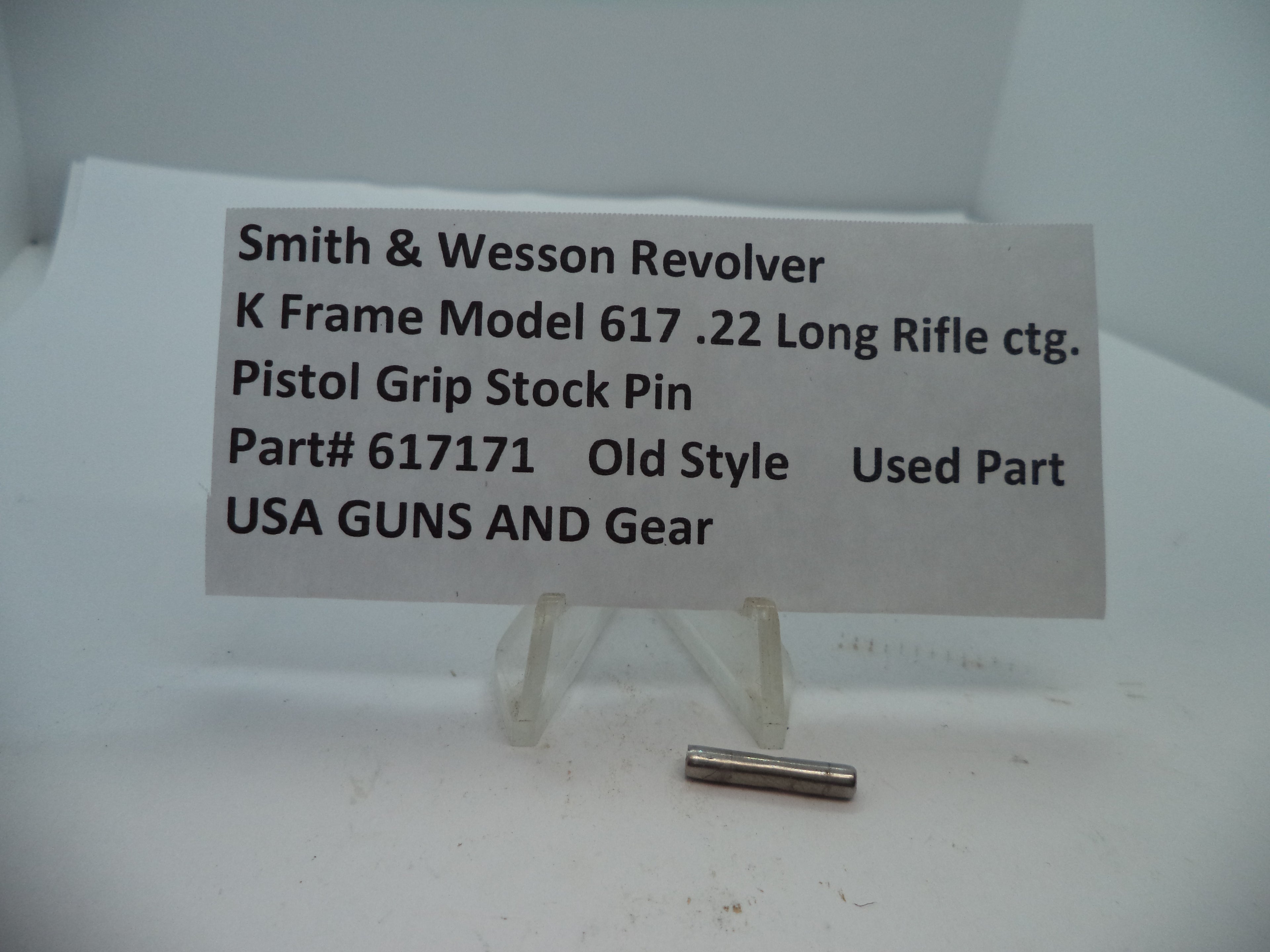 617171 Smith & Wesson K Model 617 Pistol Grip Stock Pin .22 Long Rifle ctg.