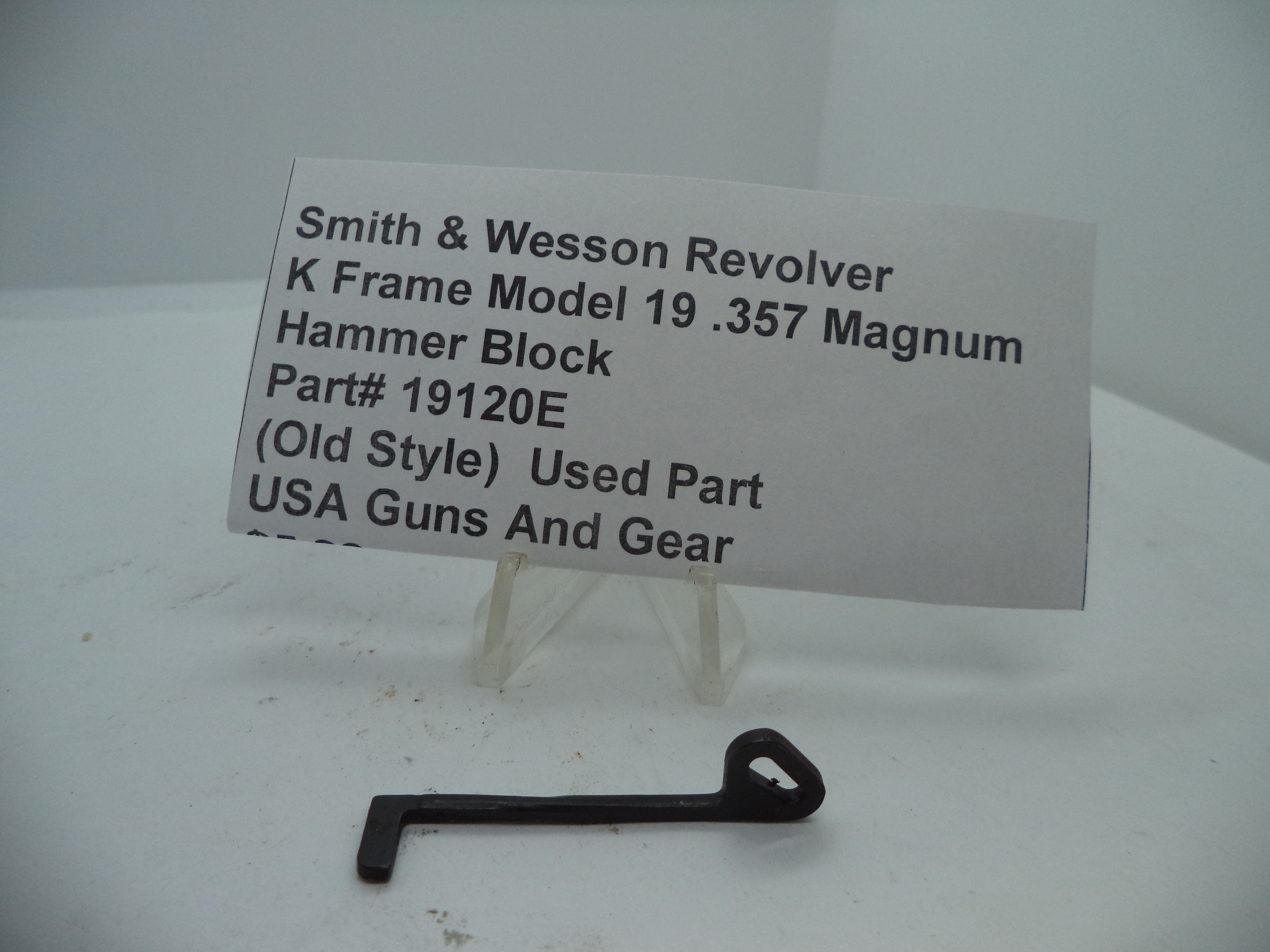 19141E Smith & Wesson K Frame Model 19  .357 Magnum Hammer Block Used
