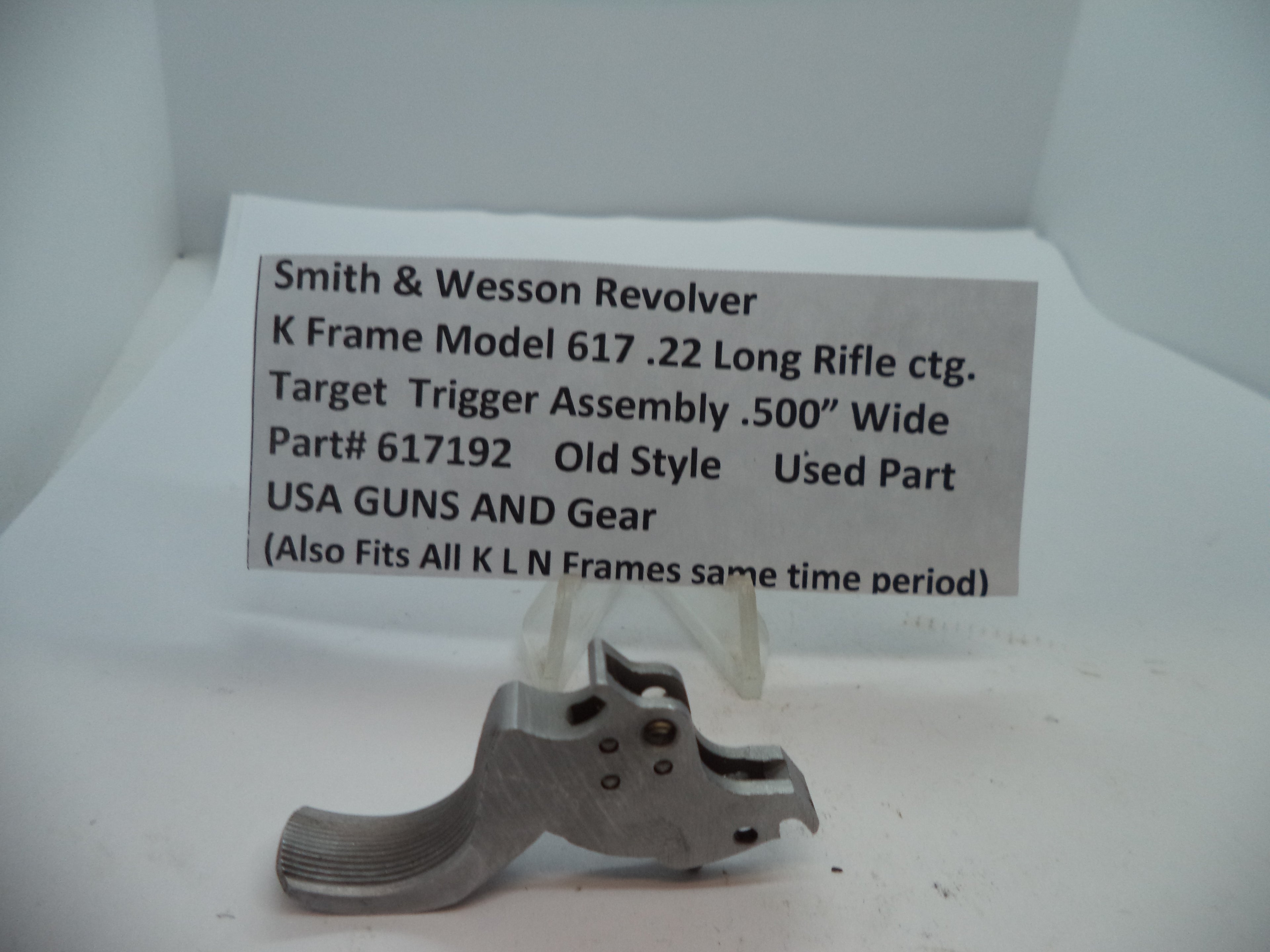 617192 S&W K Model 617 Target Trigger Assembly .400" .22 Long Rifle ctg.