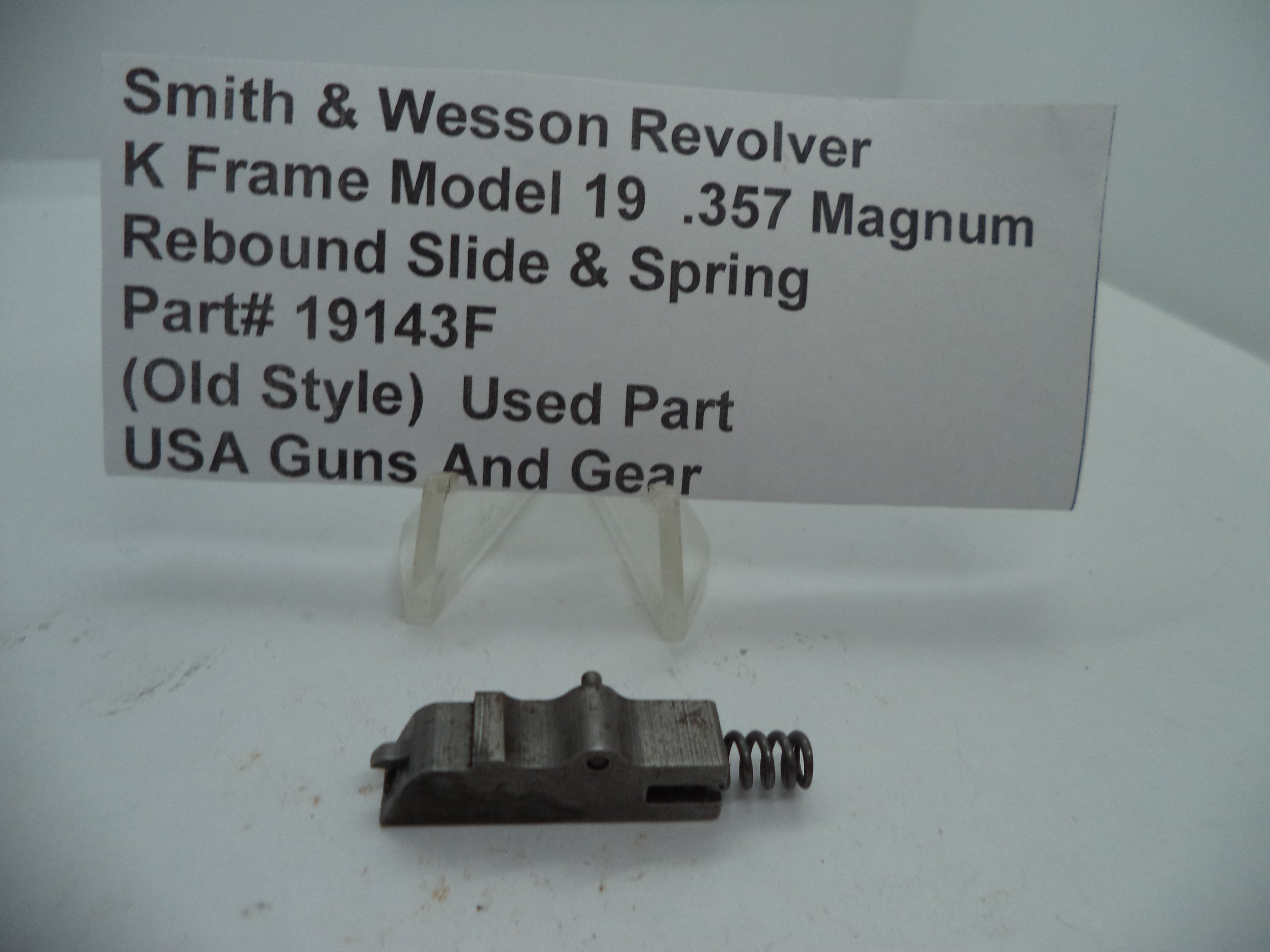 19143F Smith & Wesson K Frame Model 19 .357 Magnum Rebound Slide and Spring