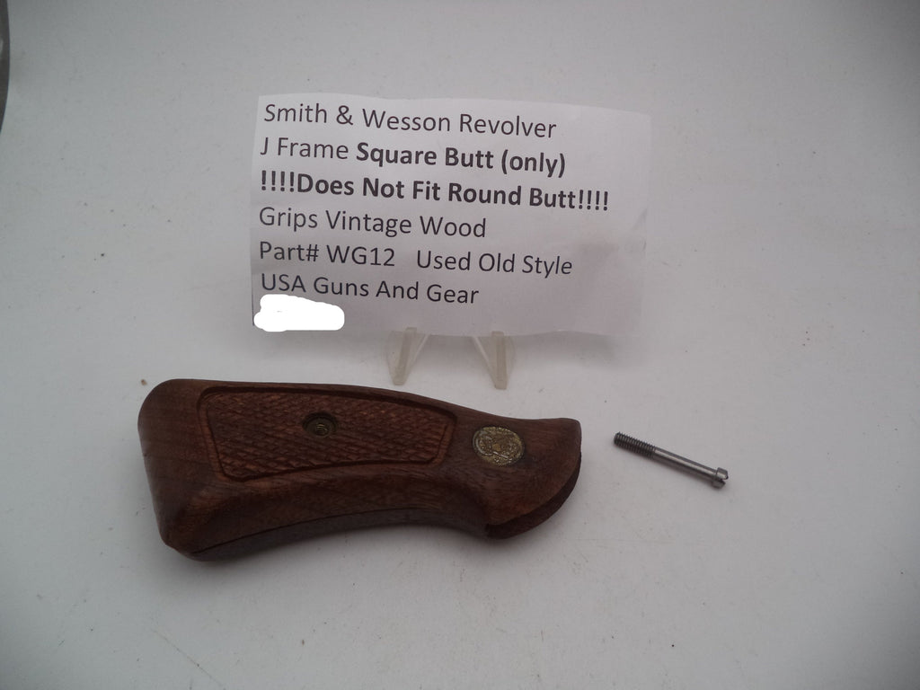 Smith & Wesson J Frame Vintage Wood Grips Square Butt Only Used Part WG12