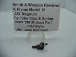 1981B Smith & Wesson K Frame Model 19 Cylinder Stop & Spring .357 Magnum