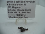 1981B Smith & Wesson K Frame Model 19 Cylinder Stop & Spring .357 Magnum