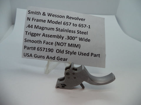 657190 S&W N Model 657 to 657-1 Trigger .300" Wide Smooth Face .41 Magnum