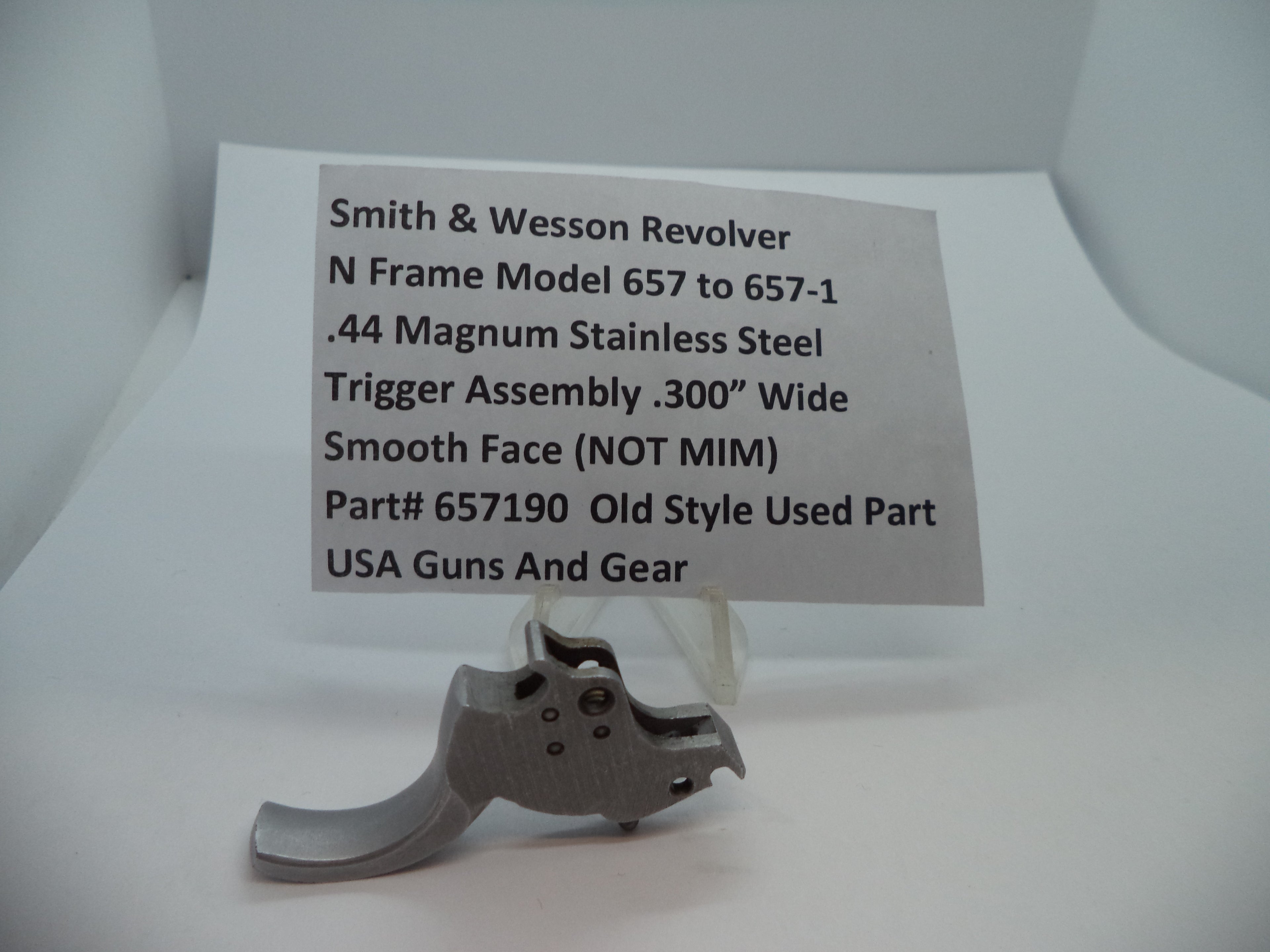 657190 S&W N Model 657 to 657-1 Trigger .300" Wide Smooth Face .41 Magnum