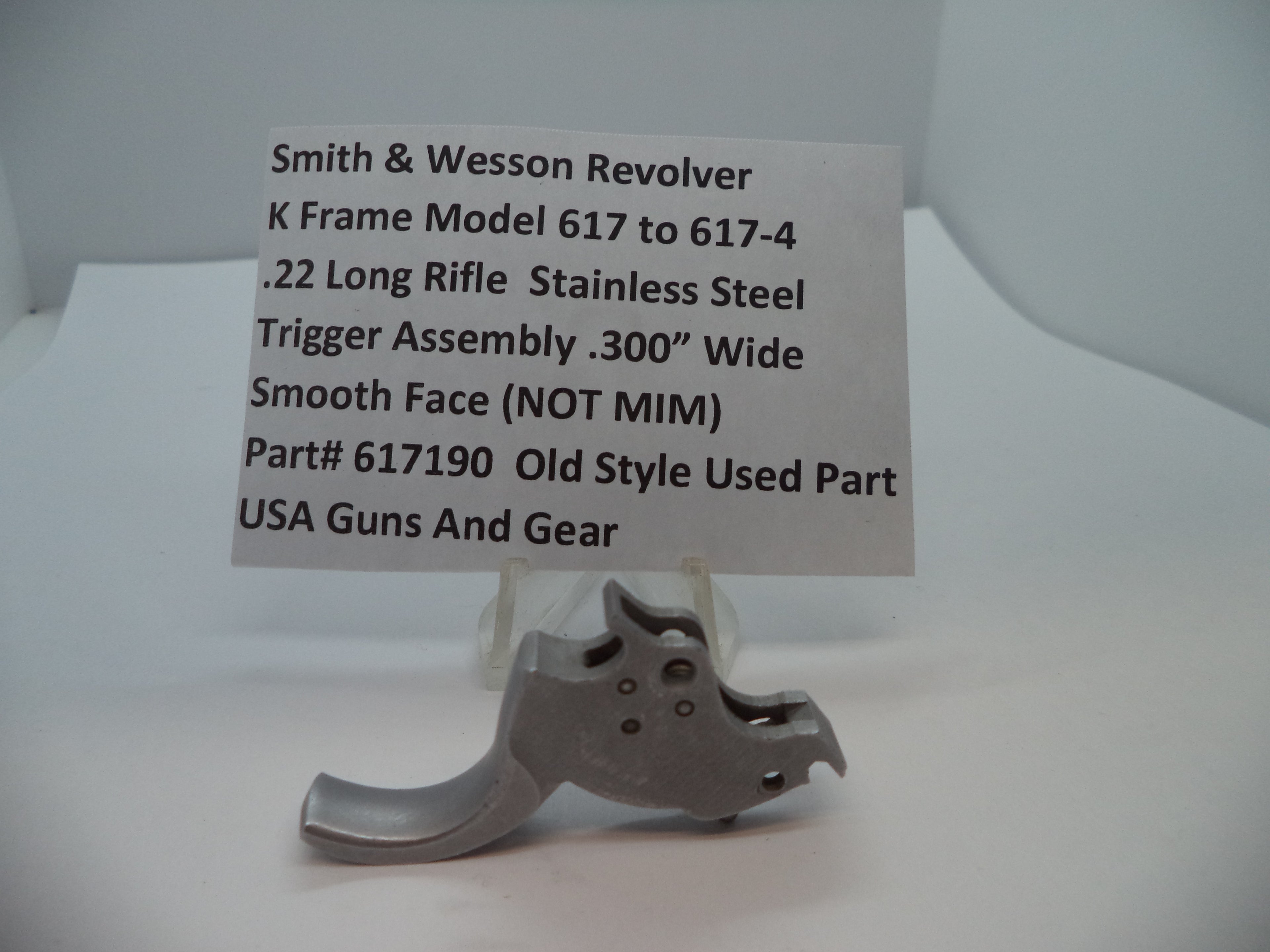 617190 S&W K Model 617 to 617-4 Trigger Assembly .300" Wide .22 Long Rifle