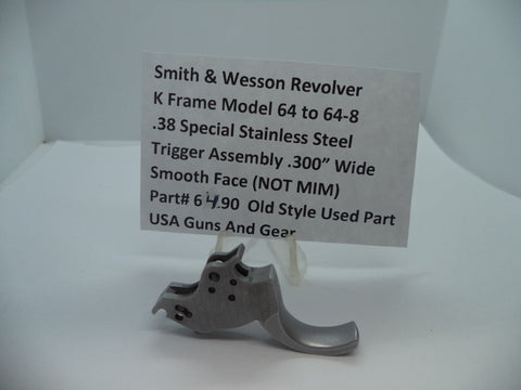 64190 S&W K Model 64 to 64-8 Trigger Assembly .300" Wide .38 Special