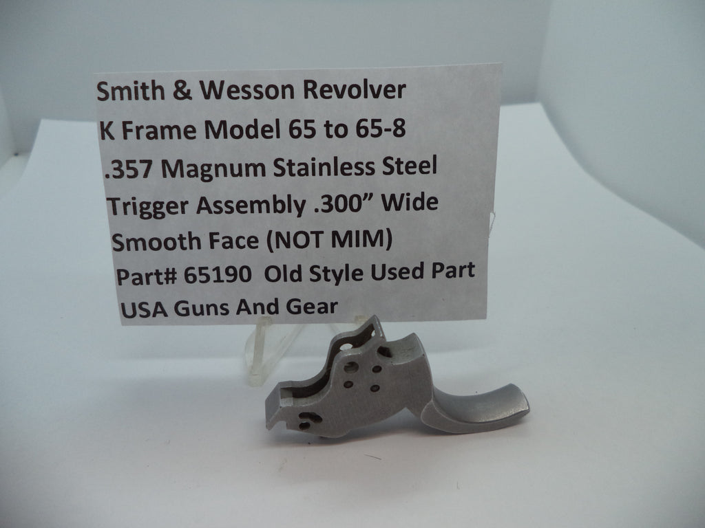 65190 S&W K Model 65 to 65-8 Trigger Assembly .300" .357 Magnum