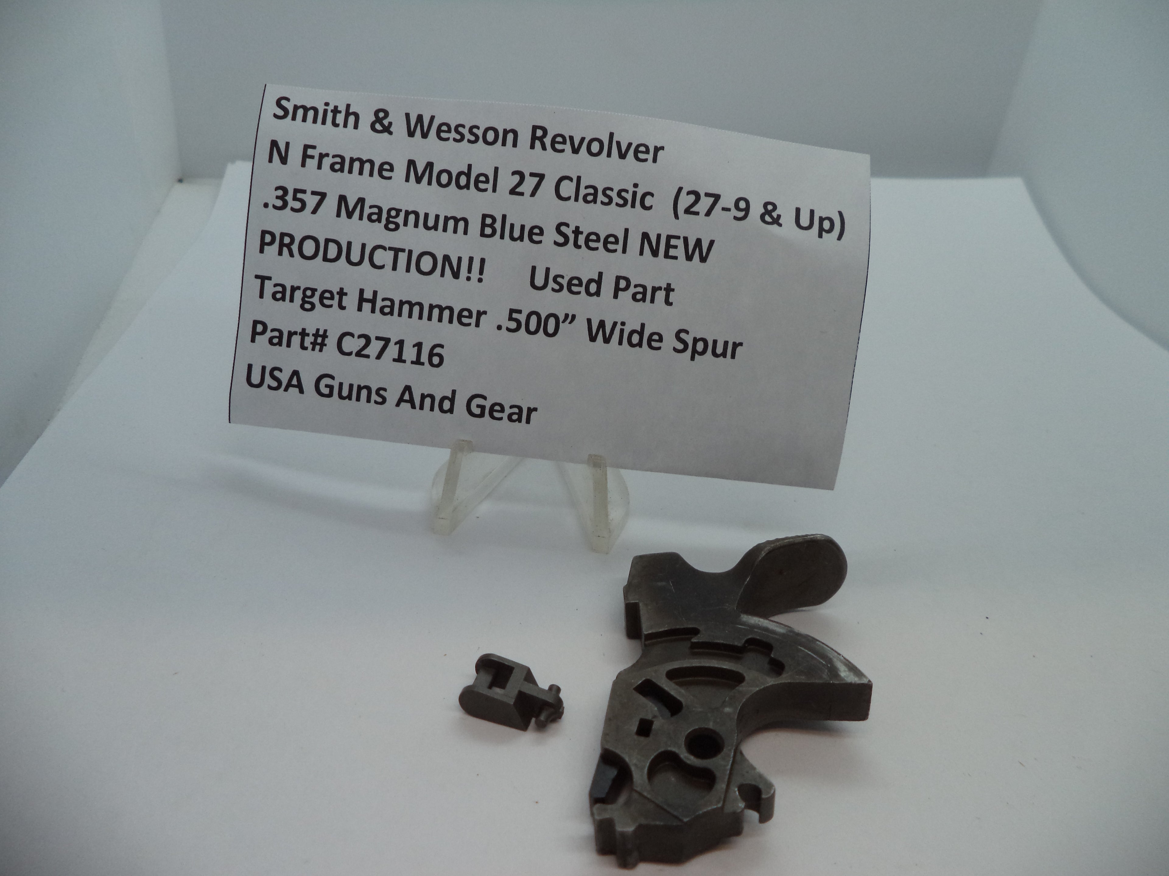 C21176 S&W N Size Model 27 Classic (27-9 & Up) Target Hammer .500" .357 Magnum