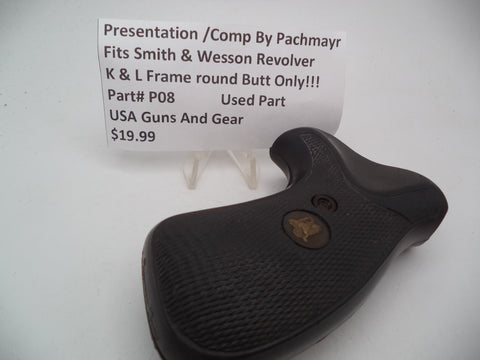 P08 Presentation/Comp Grips by Pachmayr Fits S&W K/l L Frame Round Butt Only