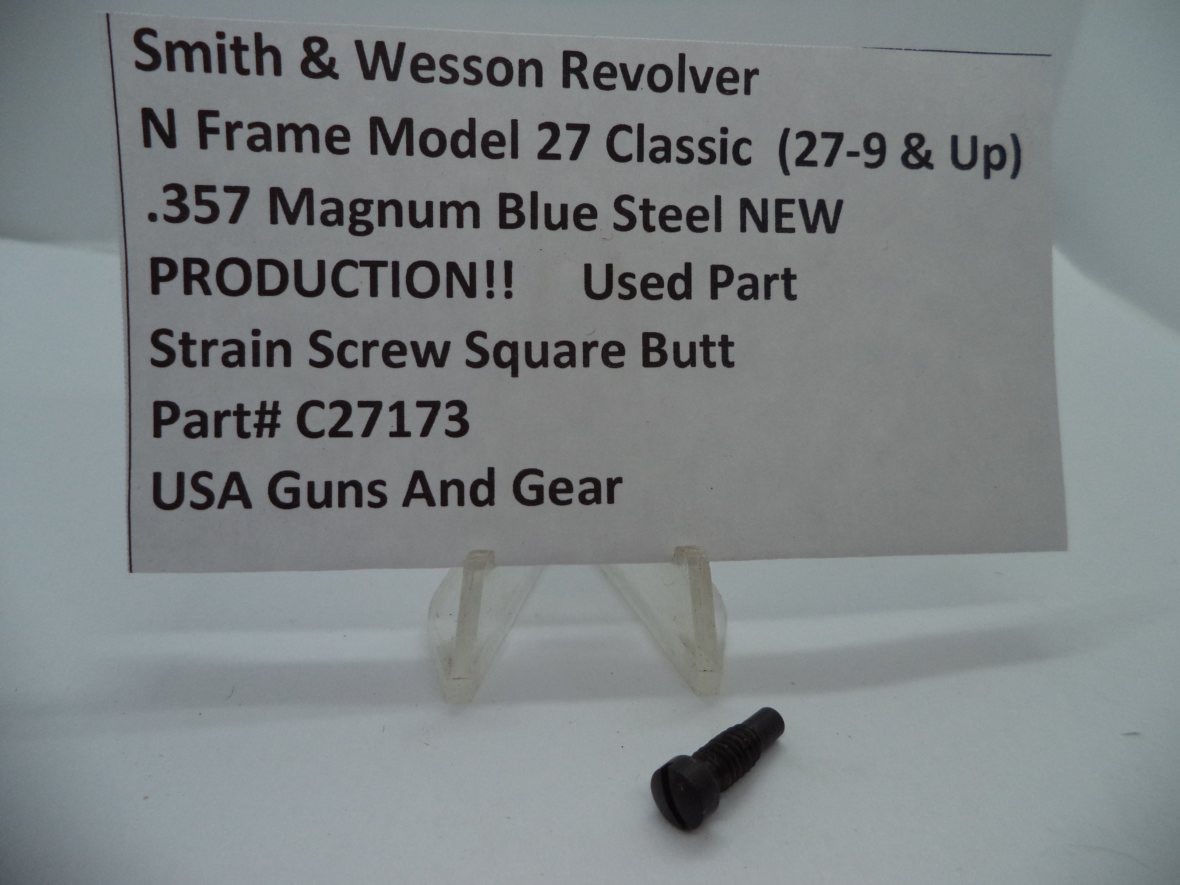 C27173 SW N Size Model 27 Classic (27-9 & Up) Strain Screw Square Butt .357 Magnum