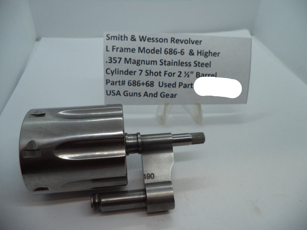 Smith & Wesson 686-6 Cylinder Assembly - 7 Shot .357 Magnum Stainless Steel (Used OEM)
