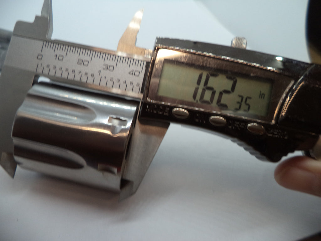 Stainless steel revolver cylinder with model number L686-6 and higher, suitable for 2 1/2 barrel, displayed on a white background with a part number label.